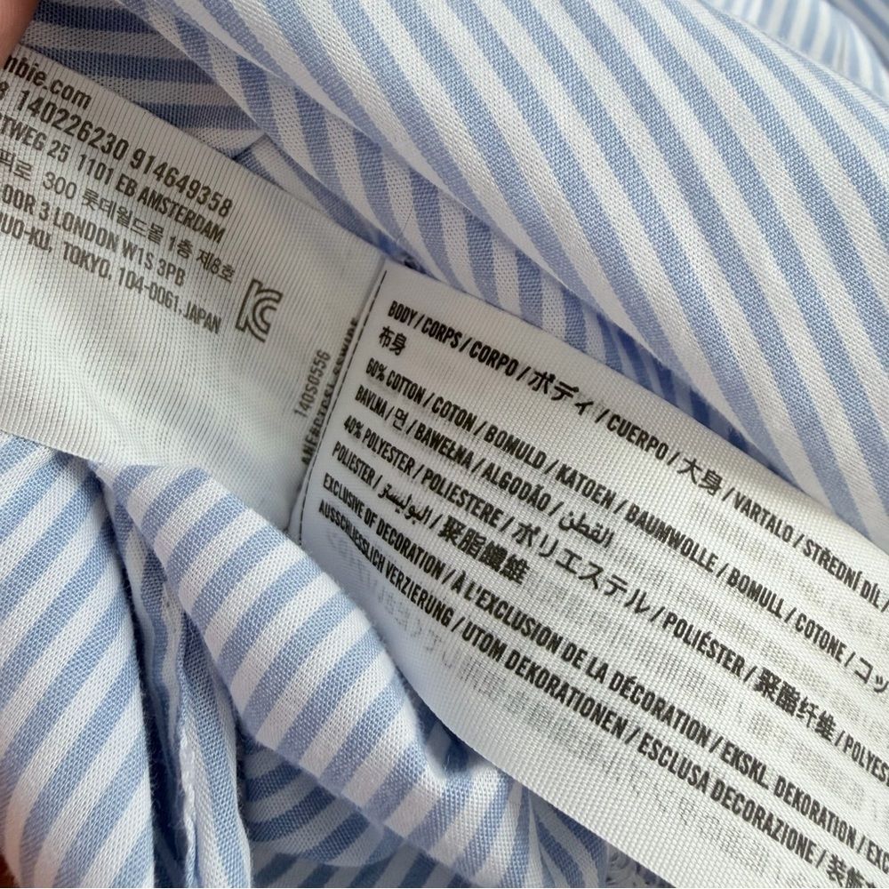 Abercrombie and Fitch Striped Button Down Tie Front Shirt - Picture 7 of 8